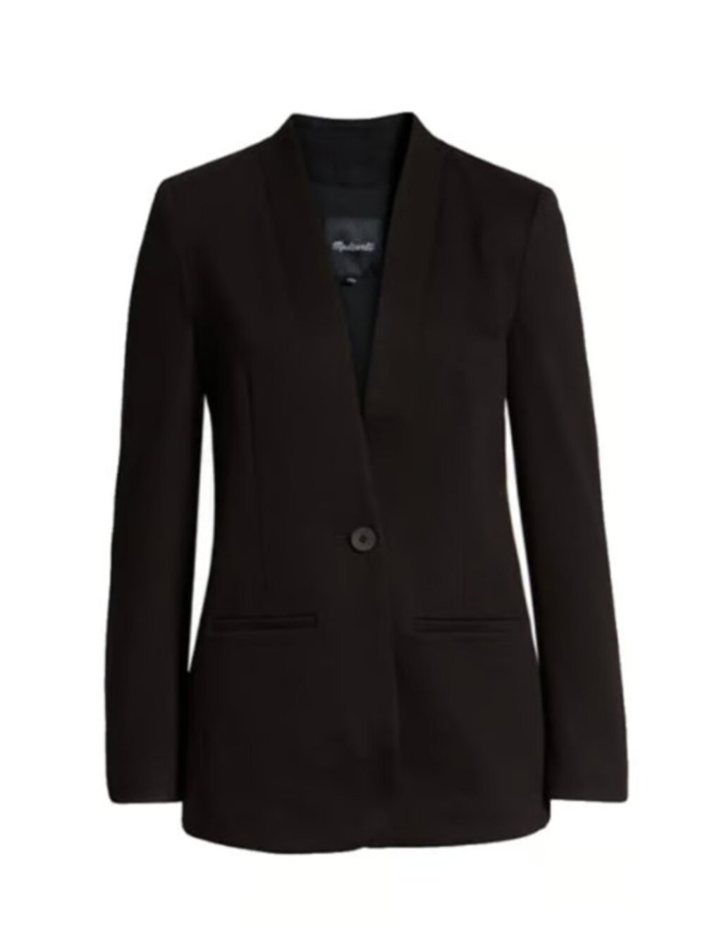 Madewell Collarless  Long Blazer Coat